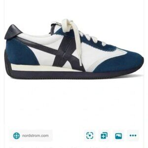 Tory Burch - Hank Snow White / Bright Navy Low Top Sneakers